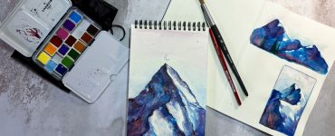 Paysage de montagne à l'aquarelle