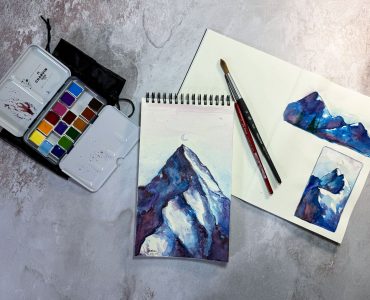 Paysage de montagne à l'aquarelle