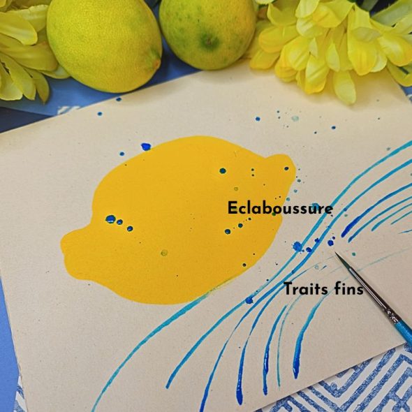 Éclaboussures et traits fins