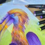 Tutoriel : dessiner un oiseau aux feutres à alcool